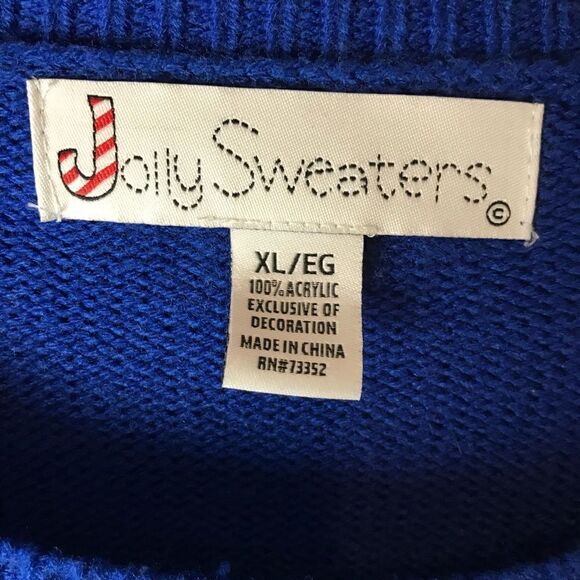 Jolly Sweaters Ugly Christmas Sweater Snowman Wearing Scarf Size XL Unisex - Picture 8 of 9